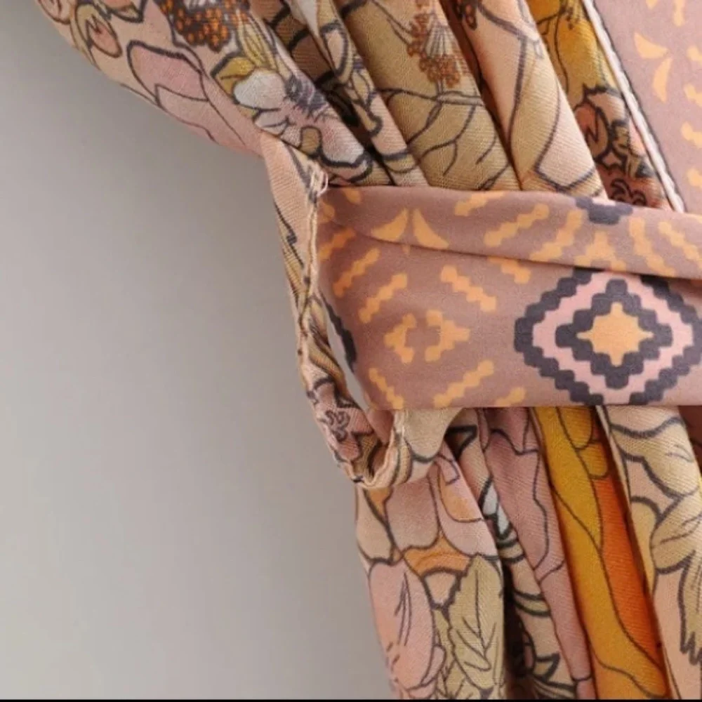 SOLD OUT Pink Bohemian Floral Maxi Duster Kimono Wrap Robe - Picture 13 of 16